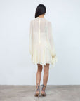 TERRAN MINI DRESS IN IVORY VISCOSE GEORGETTE - De La Vali