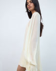 TERRAN MINI DRESS IN IVORY VISCOSE GEORGETTE - De La Vali