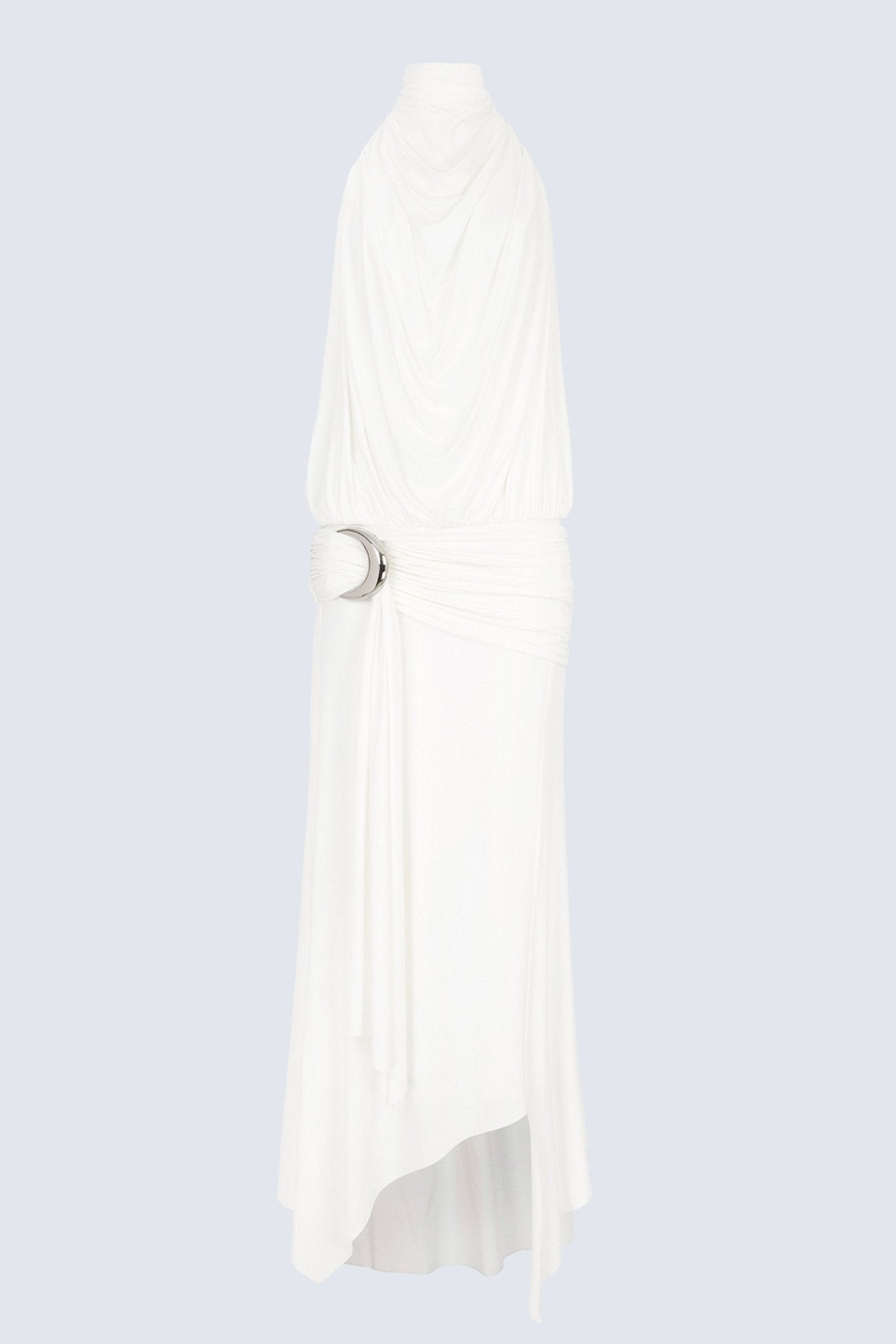 VIDA MIDI DRESS IN IVORY SPANDEX JERSEY - De La Vali
