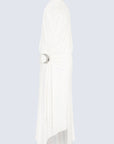 VIDA MIDI DRESS IN IVORY SPANDEX JERSEY - De La Vali