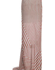 DIOSA SKIRT IN MAROON & TURQUOISE STRIPE GEORGETTE - De La Vali