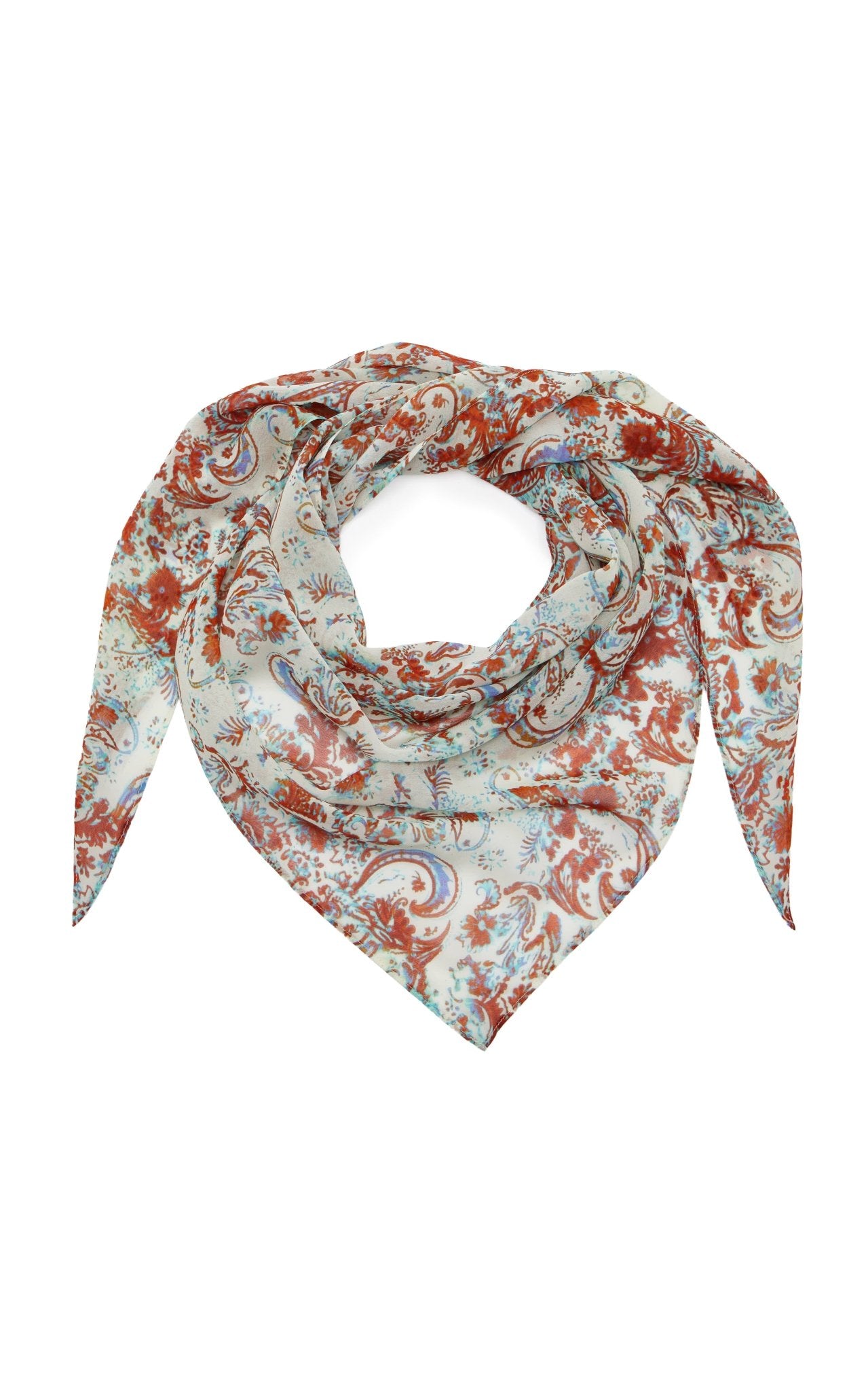 LUNA HEAD SCARF IN CACHEMIRA PRINT GEORGETTE - De La Vali