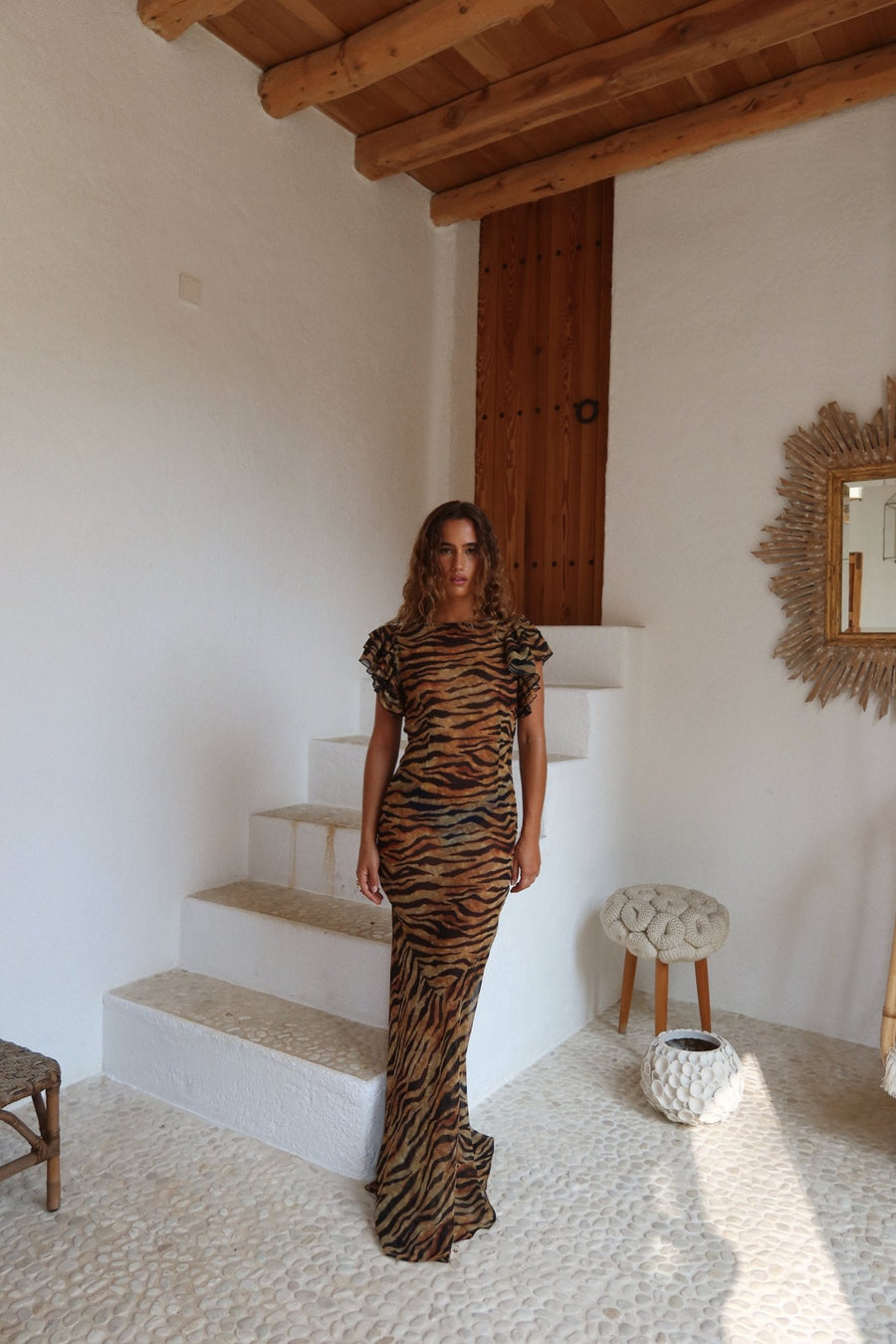 de la vali bougainvillea chiffon maxi dress Rent De La Vali Multicolour Dress UK 8