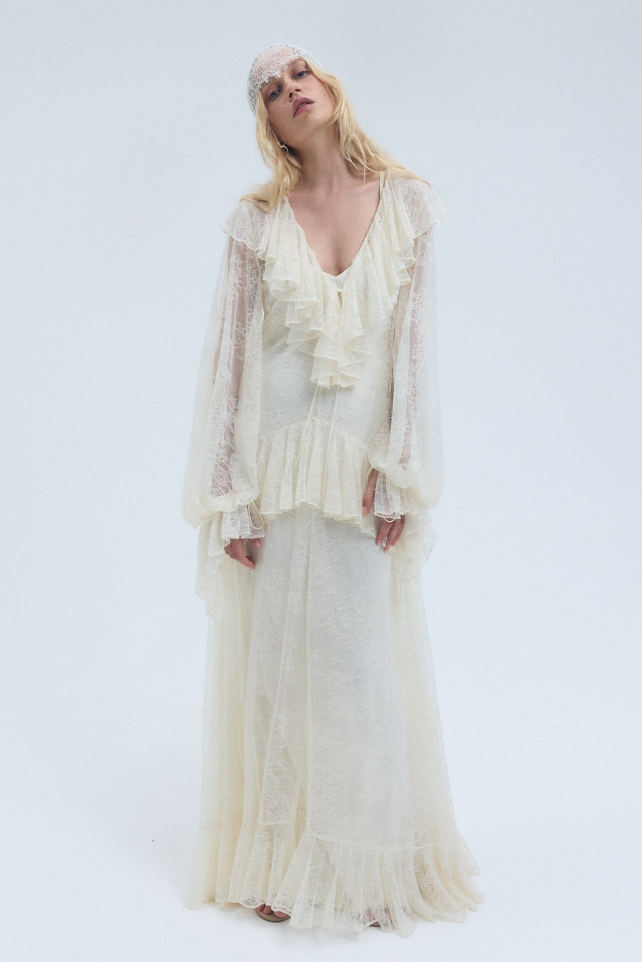 ambiance white lace dress Ti Amo Lace Bust Long Sleeve Mini Dress White main image 1
