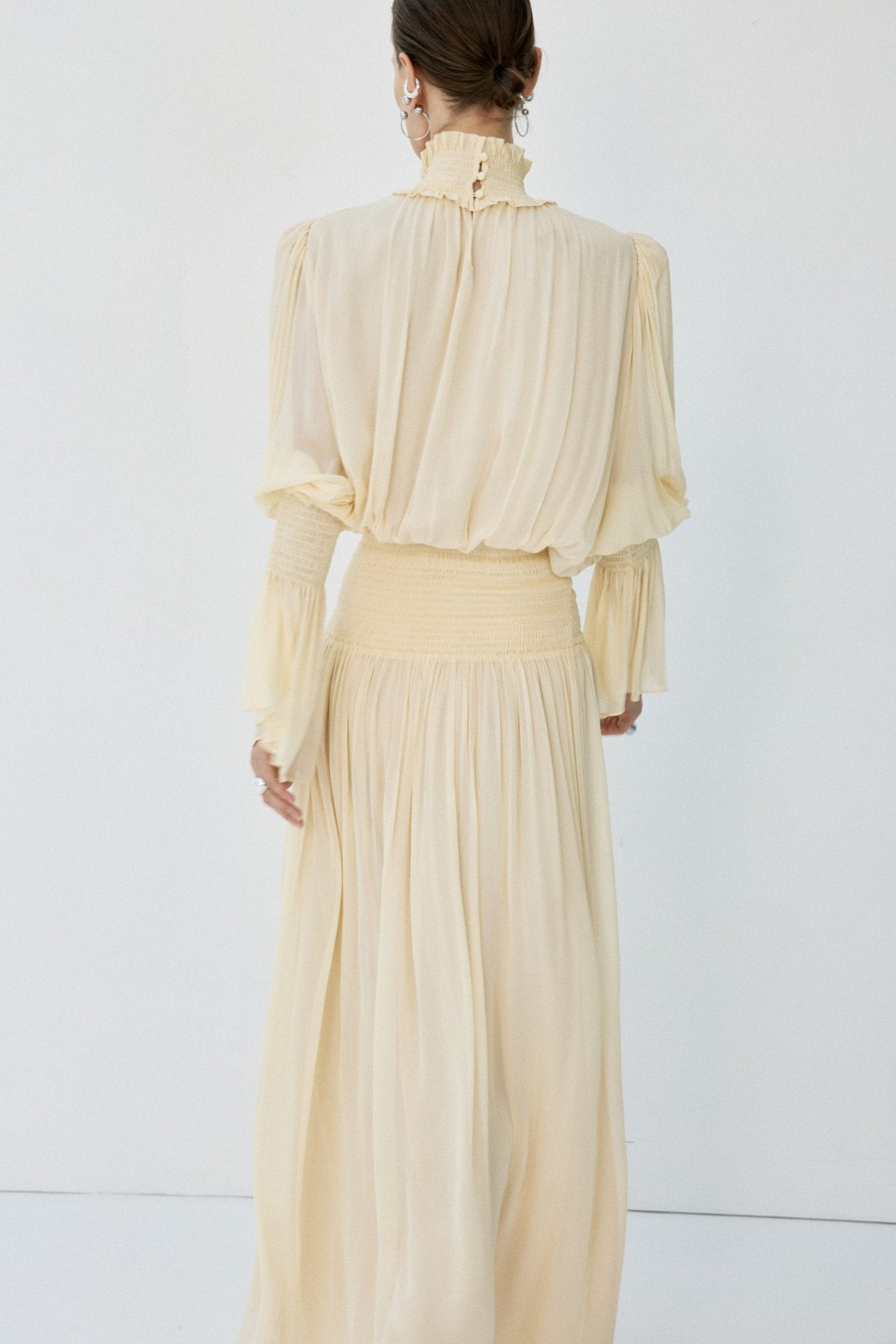 SANATIO MAXI DRESS IN SOFT YELLOW - De La Vali