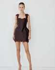 MORTA MINI DRESS IN PLUM TWILL