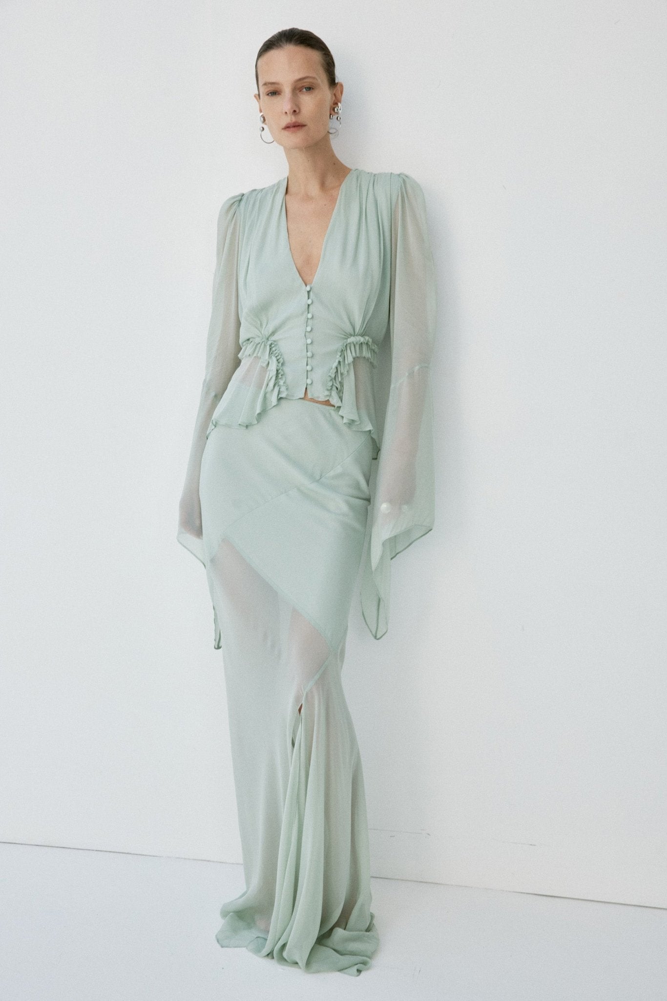 ORYX MAXI SKIRT IN SAGE GREEN