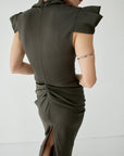 COSIMA MAXI DRESS IN CHOCOLATE BROWN SATIN