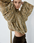 SOLANA TOP IN SERPIENTE YELLOW CHIFFON