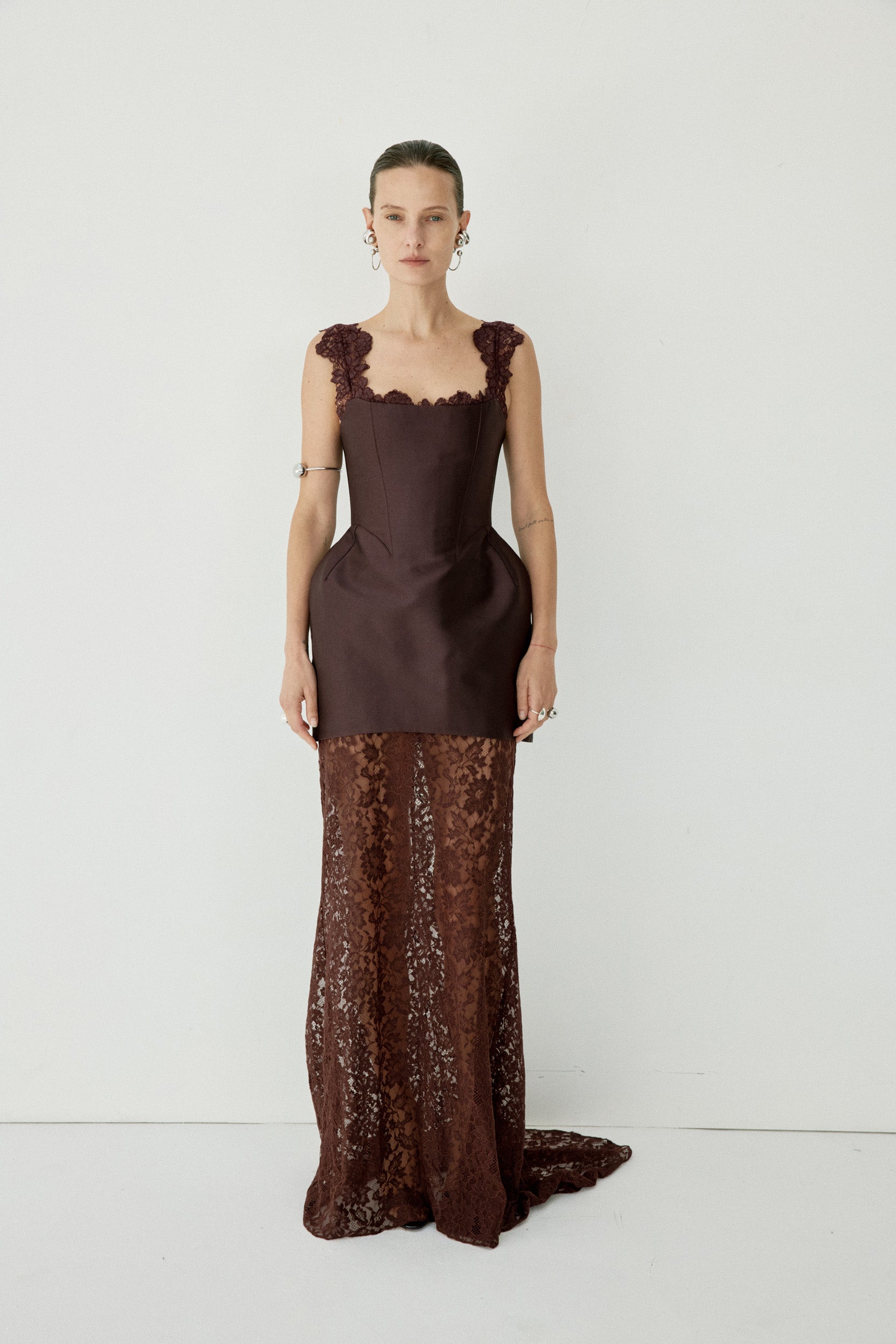 HECATE MAXI DRESS IN PLUM TWILL