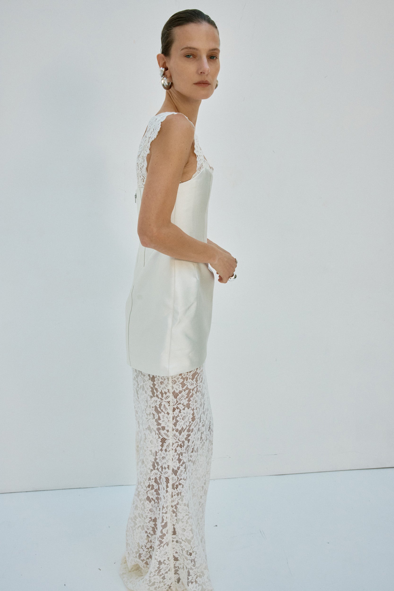 HECATE MAXI DRESS IN IVORY TWILL