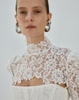 VIRESCO MINI DRESS IN IVORY LACE
