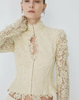 VITALIS TOP IN SOFT YELLOW LACE