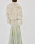 VESPERA JACKET IN CREAM MONGOLIAN FUR