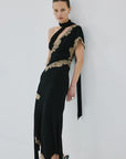 FENELLA MIDI DRESS IN BLACK SPANDEX