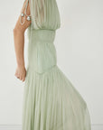 NYMERA MAXI DRESS IN SAGE GREEN TULLE