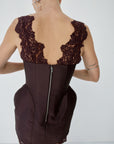 MORTA MINI DRESS IN PLUM TWILL
