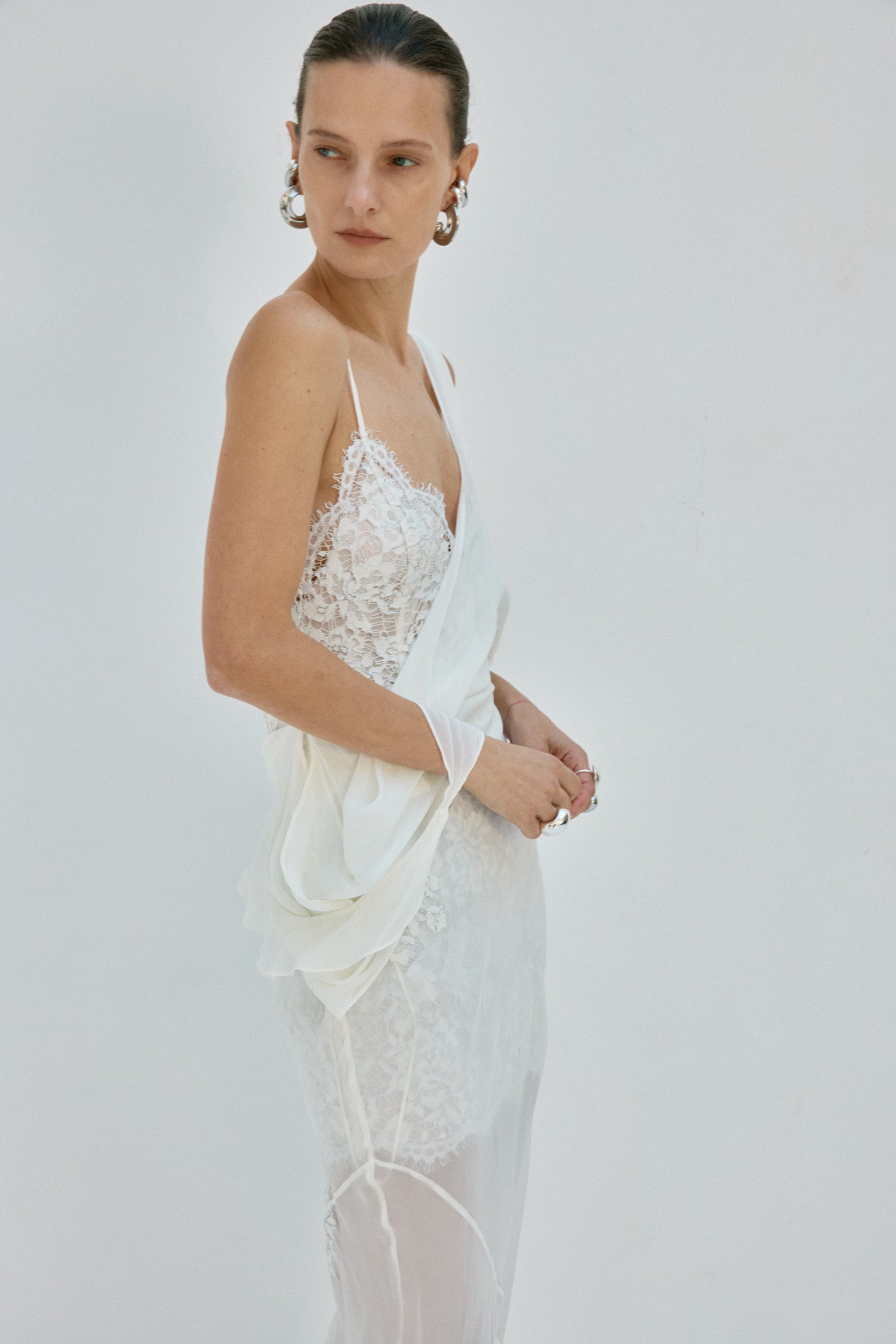 EMERALD MAXI DRESS IN IVORY LACE