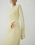 JADE MAXI DRESS IN BUTTERCREAM SPANDEX