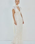 SOLINA MAXI DRESS IN IVORY LACE