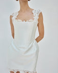 MORTA MINI DRESS IN IVORY TWILL - De La Vali
