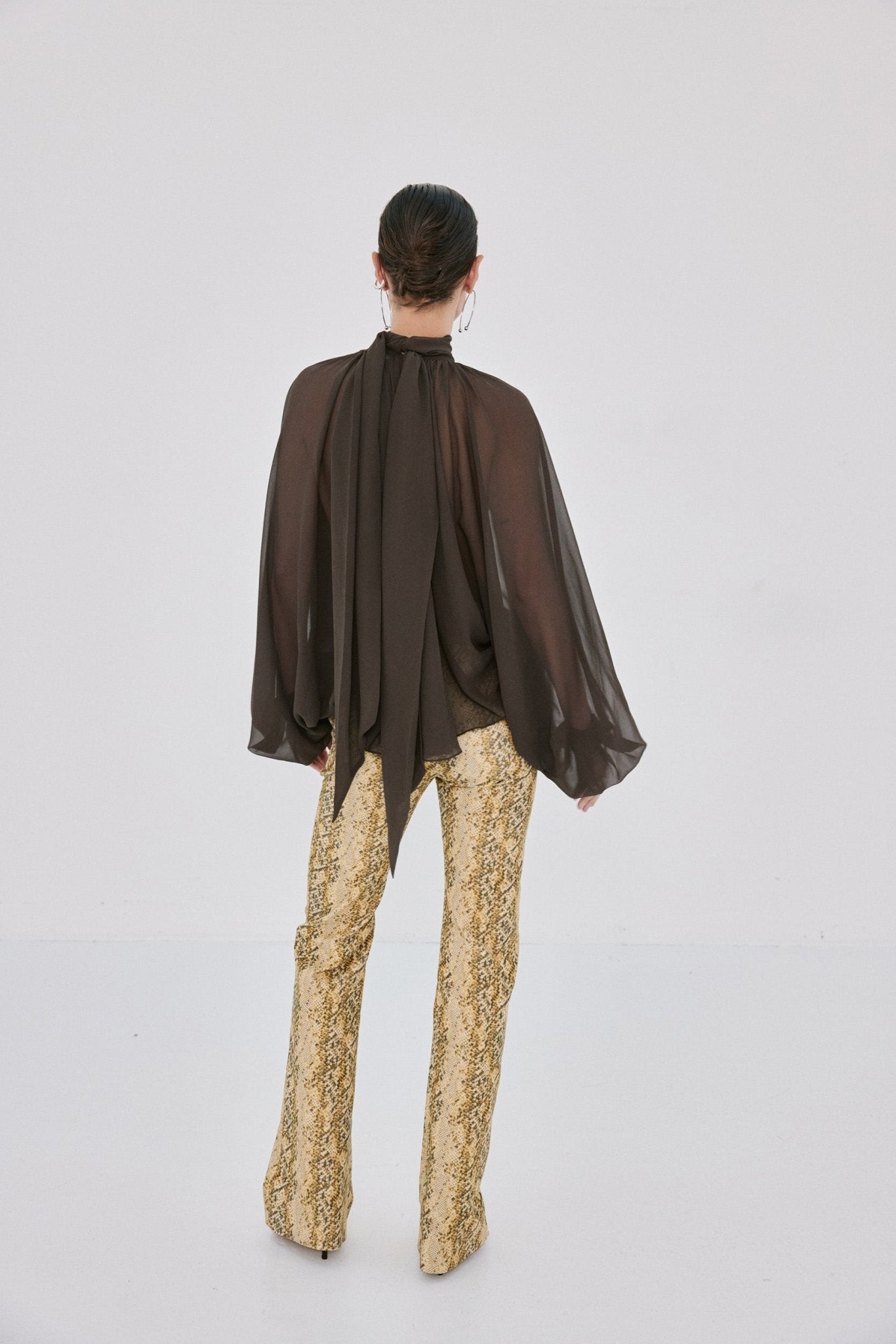 SABLE TROUSERS IN SERPIENTE YELLOW COTTON VELVET