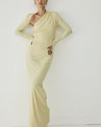 JADE MAXI DRESS IN BUTTERCREAM SPANDEX