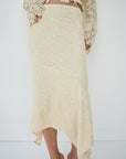 FAELA MIDI SKIRT IN SOFT YELLOW LACE
