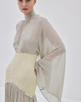 WILLOW MAXI DRESS IN STONE BEIGE AND SOFT YELLOW
