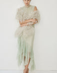 ZERAPHINE FUR SHAWL IN CREAM MONGOLIAN FUR