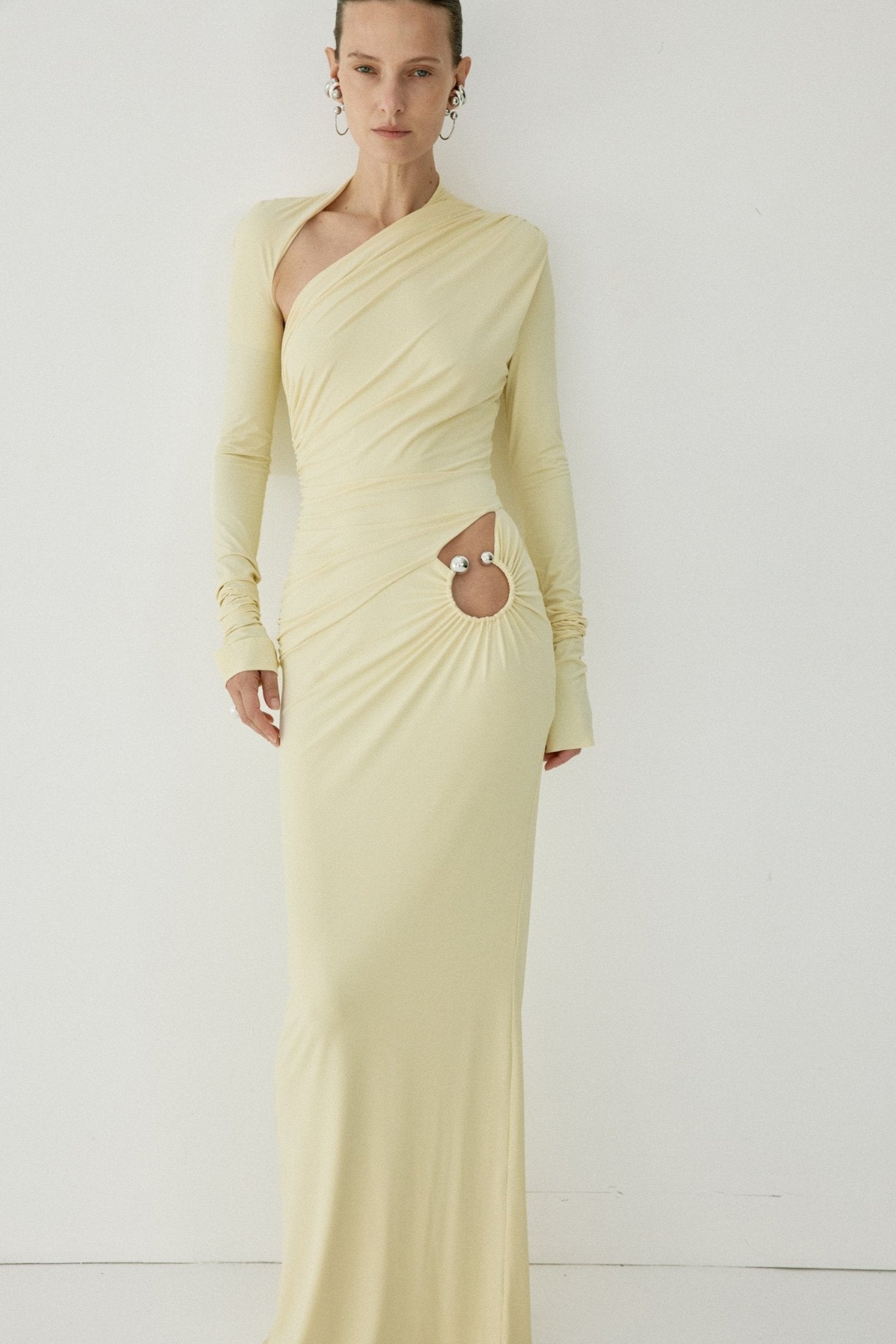 JADE MAXI DRESS IN BUTTERCREAM SPANDEX