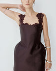 MORTA MINI DRESS IN PLUM TWILL