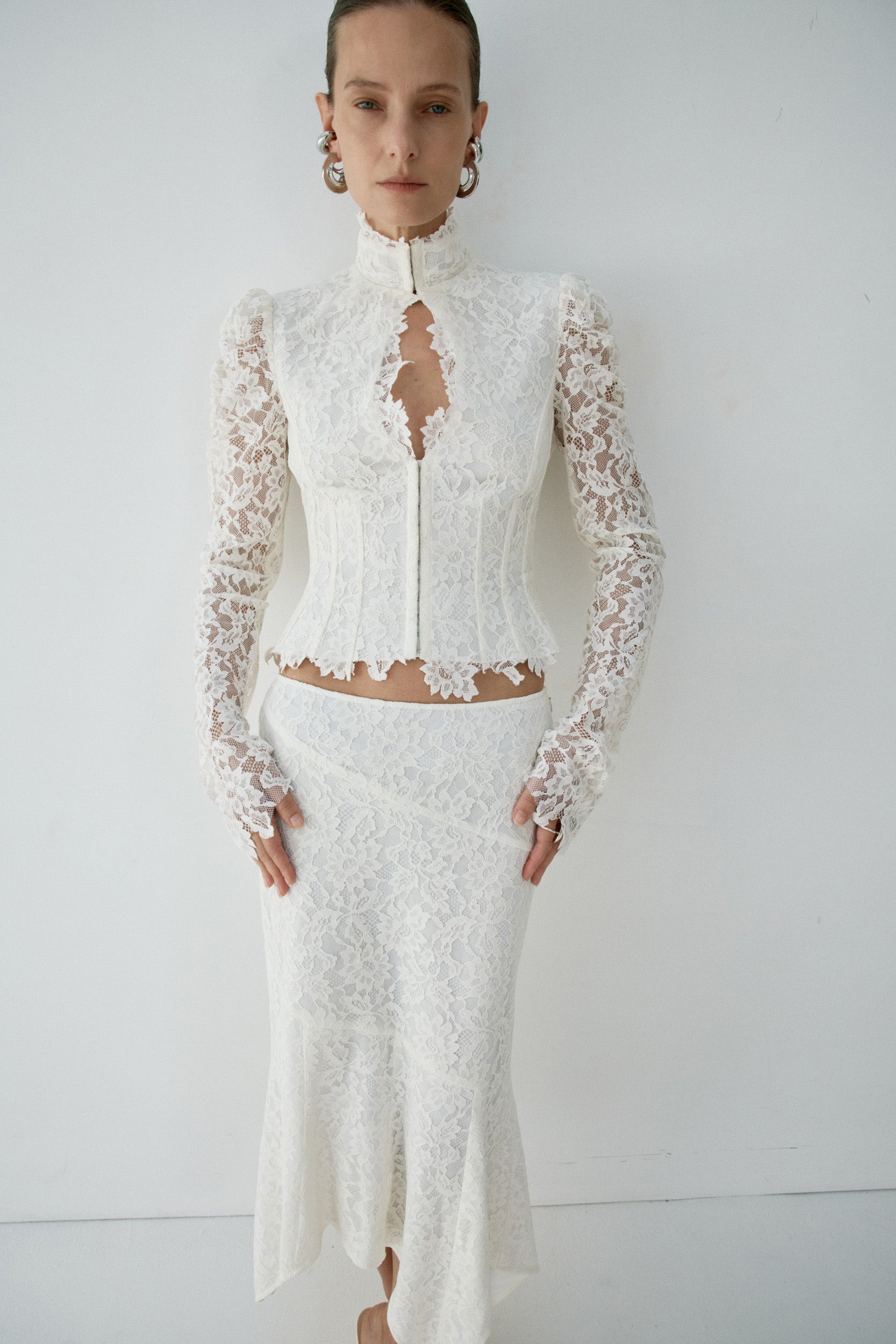 VITALIS TOP IN IVORY LACE