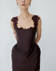 MORTA MINI DRESS IN PLUM TWILL