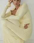 JADE MAXI DRESS IN BUTTERCREAM SPANDEX