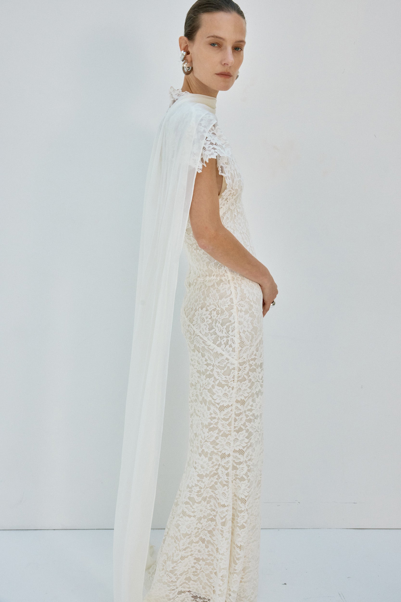 SOLINA MAXI DRESS IN IVORY LACE