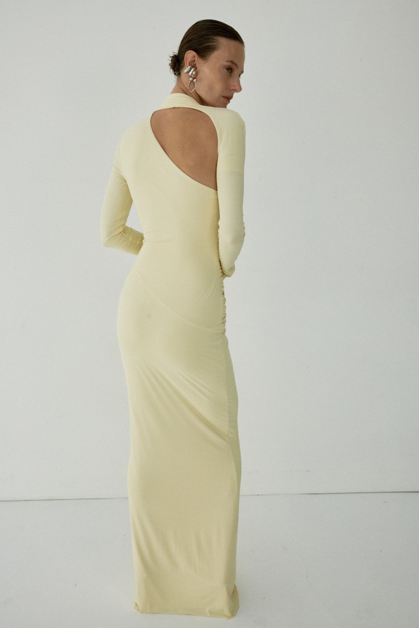 JADE MAXI DRESS IN BUTTERCREAM SPANDEX