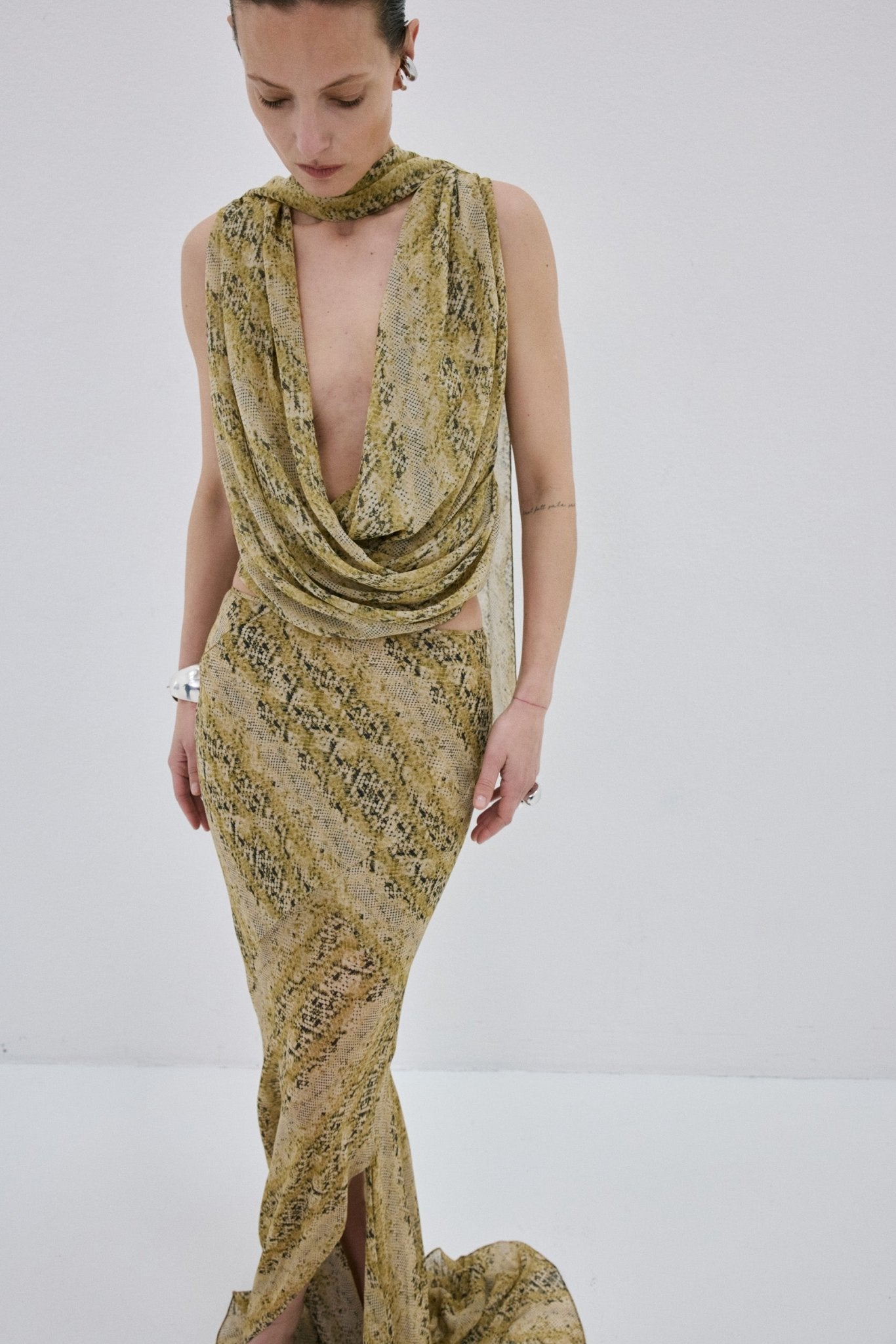 ISOLDE TOP IN SERPIENTE YELLOW