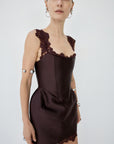 MORTA MINI DRESS IN PLUM TWILL