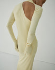 JADE MAXI DRESS IN BUTTERCREAM SPANDEX