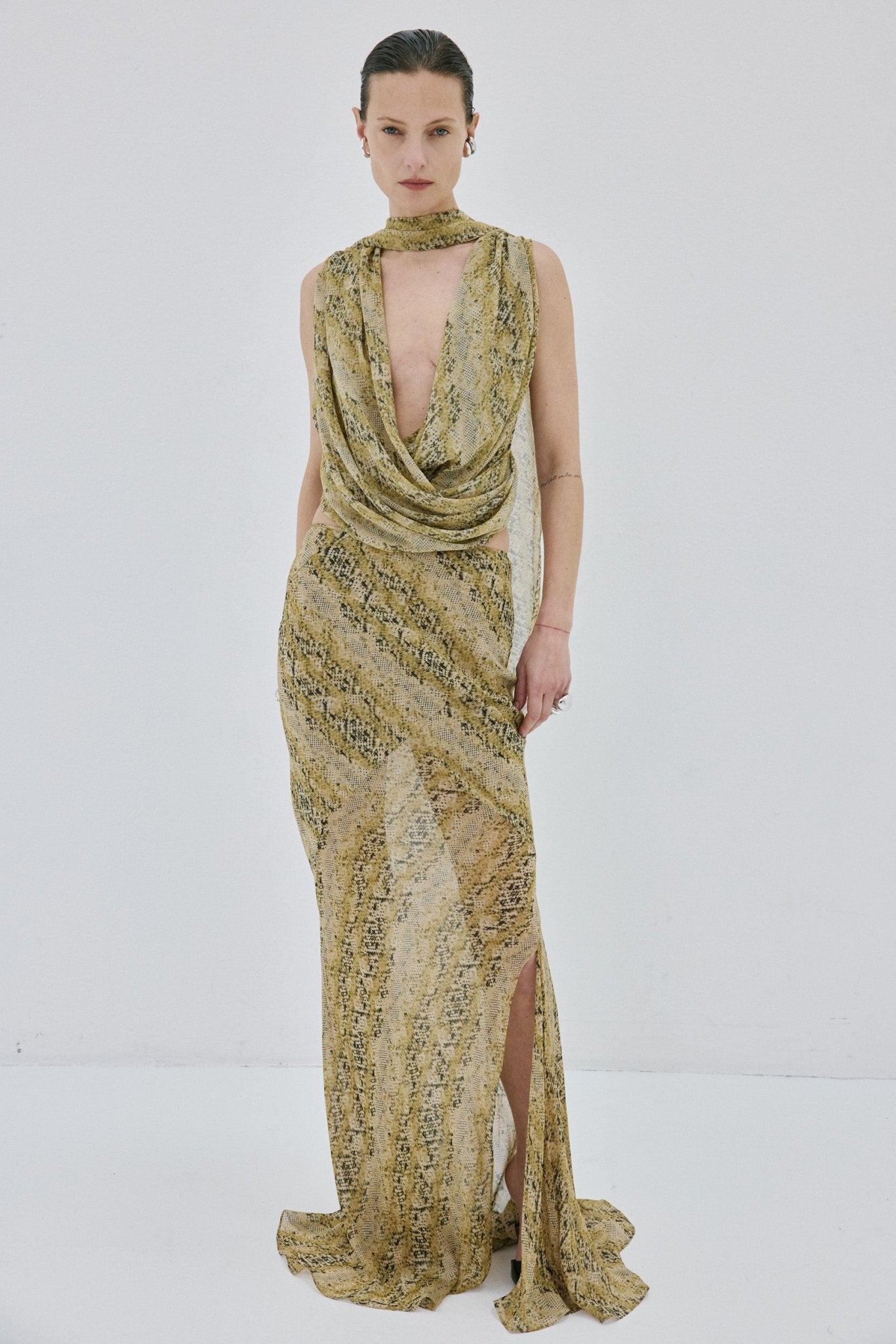 ISOLDE TOP IN SERPIENTE YELLOW