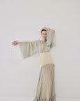 WILLOW MAXI DRESS IN STONE BEIGE AND SOFT YELLOW