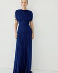 NYMERA MAXI DRESS IN DEEP BLUE TULLE