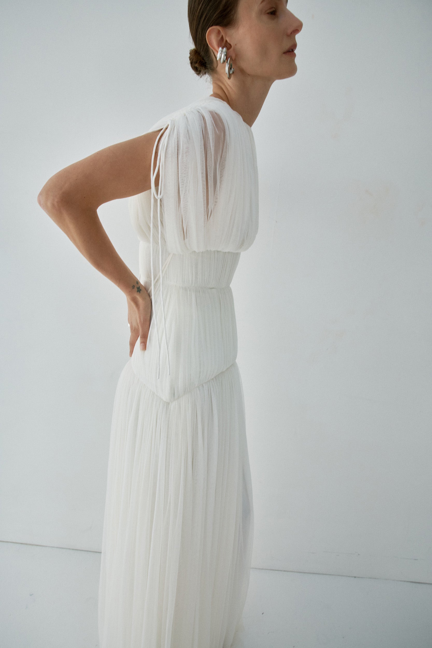 NYMERA MAXI DRESS IN IVORY TULLE
