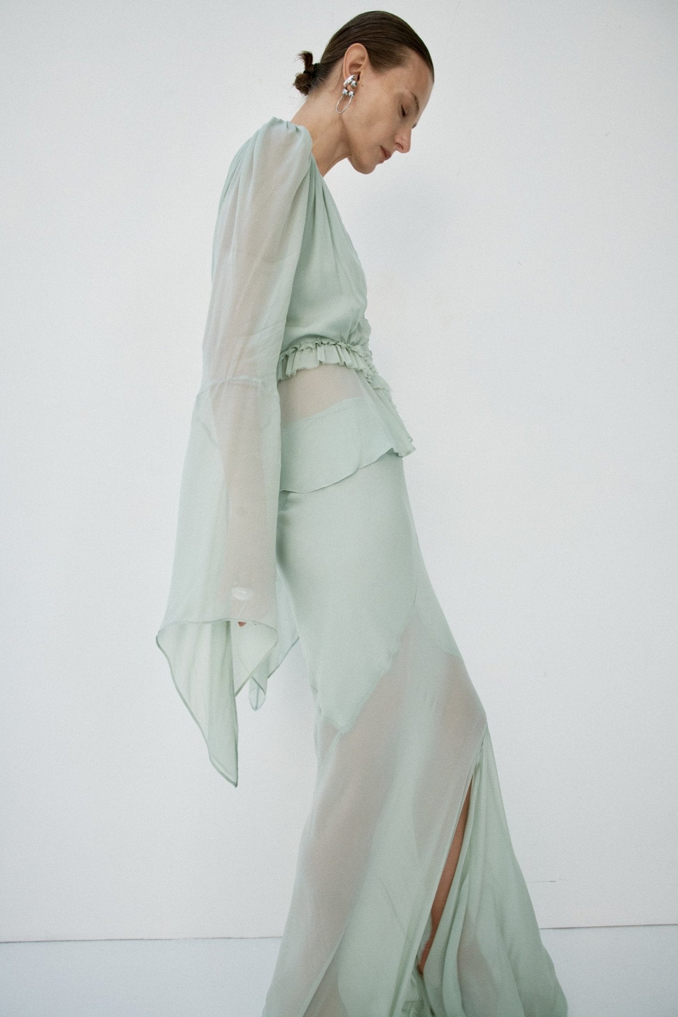 ORYX MAXI SKIRT IN SAGE GREEN
