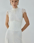 ZEPHYRA MAXI DRESS IN IVORY FINE LACE