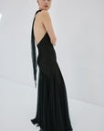 ELOWEN MAXI DRESS IN BLACK FINE LACE