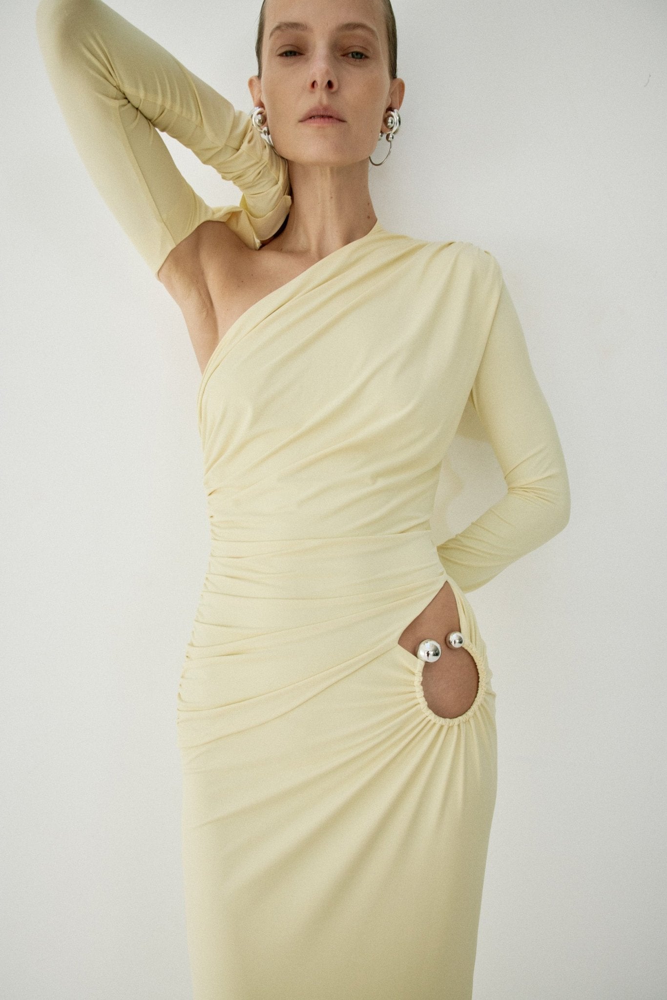 JADE MAXI DRESS IN BUTTERCREAM SPANDEX