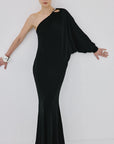 LUMEN MAXI DRESS IN BLACK MATT
