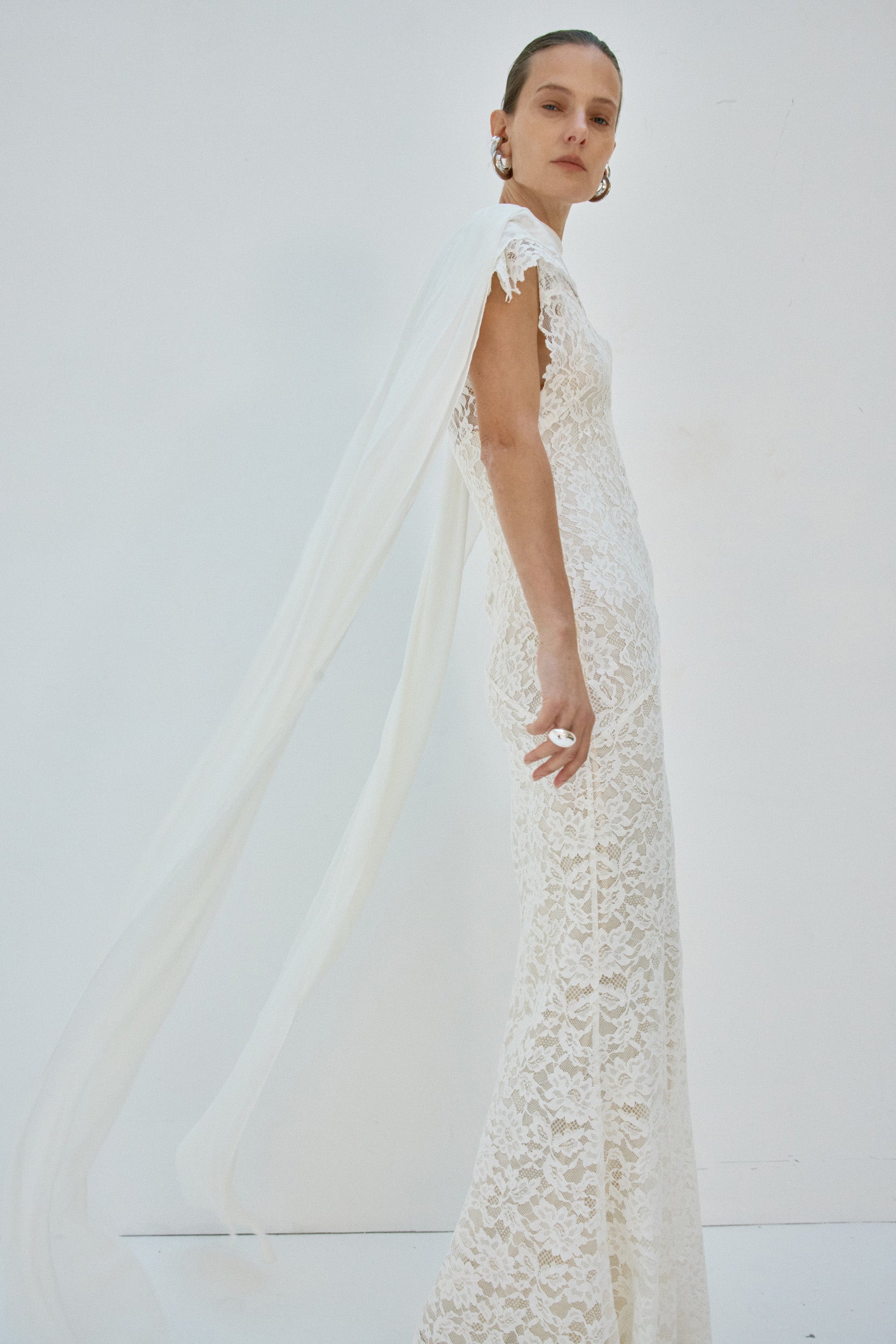 SOLINA MAXI DRESS IN IVORY LACE